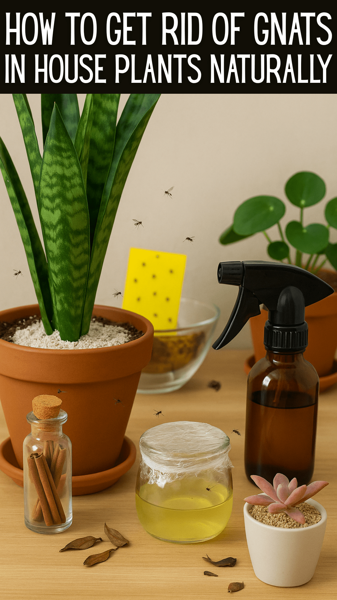how to get rid of gnats in house plants naturally