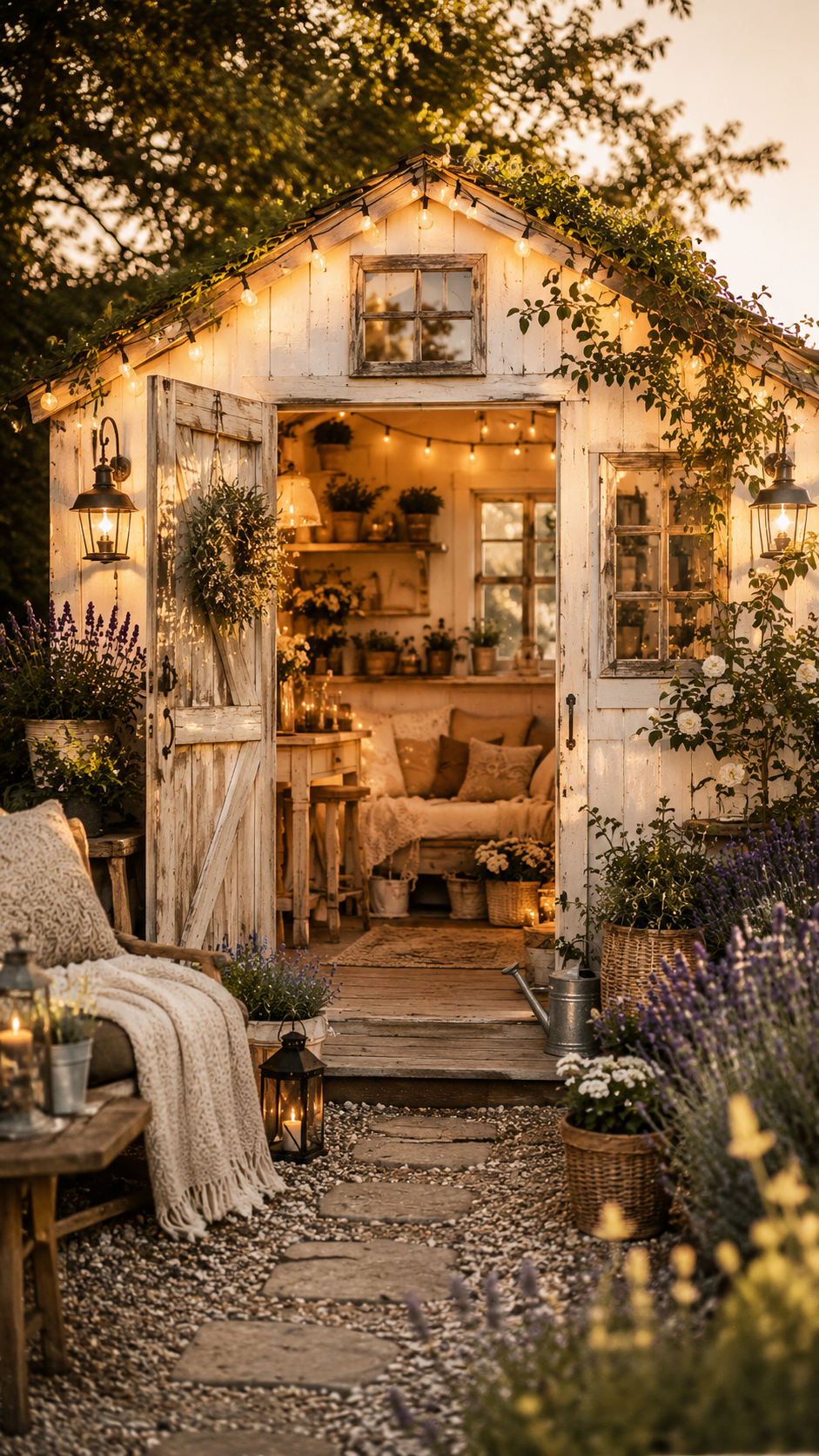 1 Rustic Farmhouse Cheap She Shed Ideas