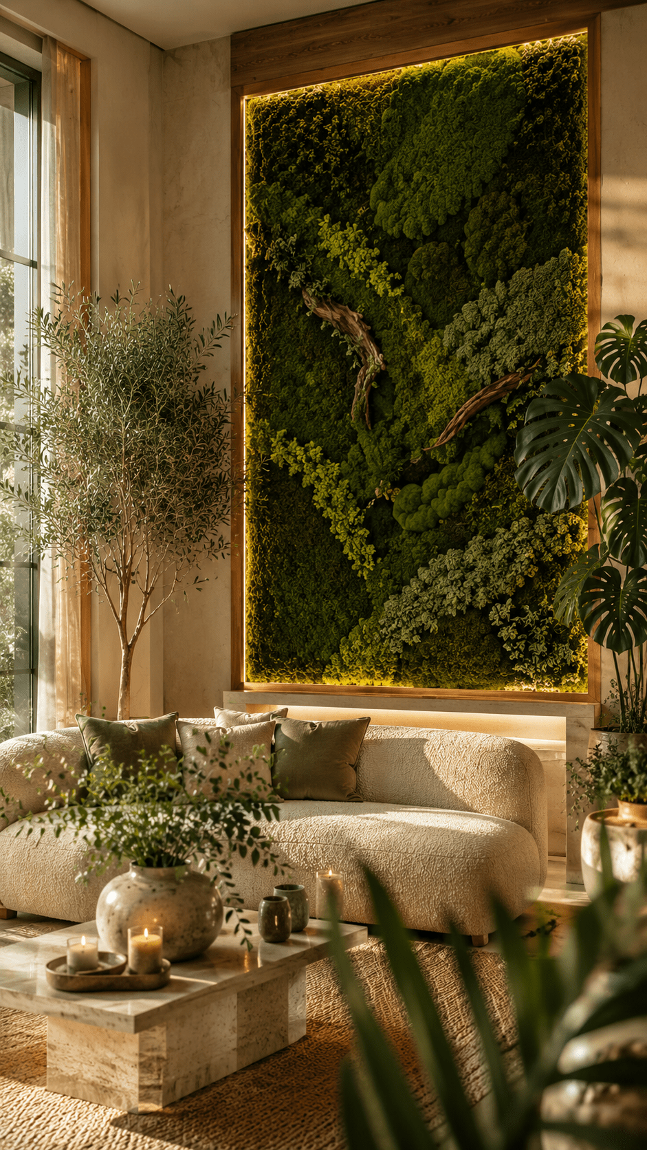 2 Preserved Moss Plant Wall Art for Luxury Organic Texture