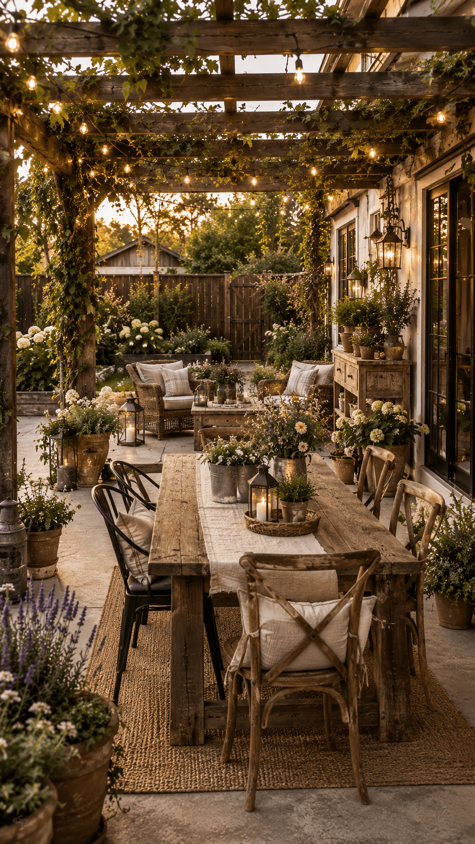 2 Rustic Farmhouse Concrete Slab Patio Makeover