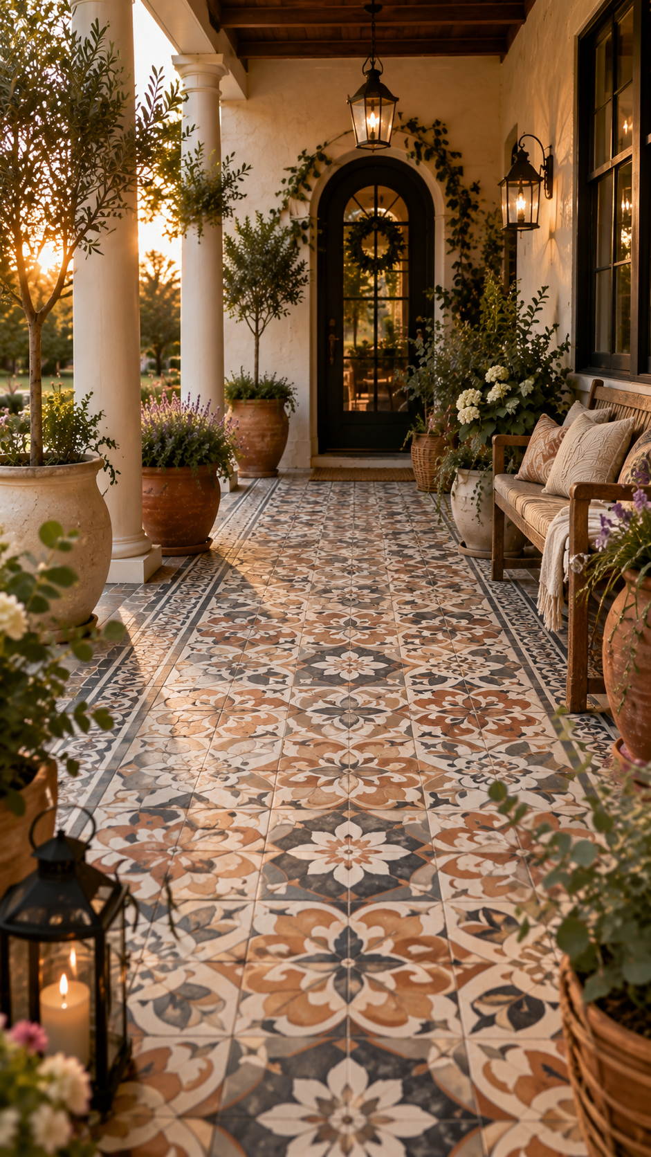 3 Faux Tile Painting Front Porch Concrete Makeover