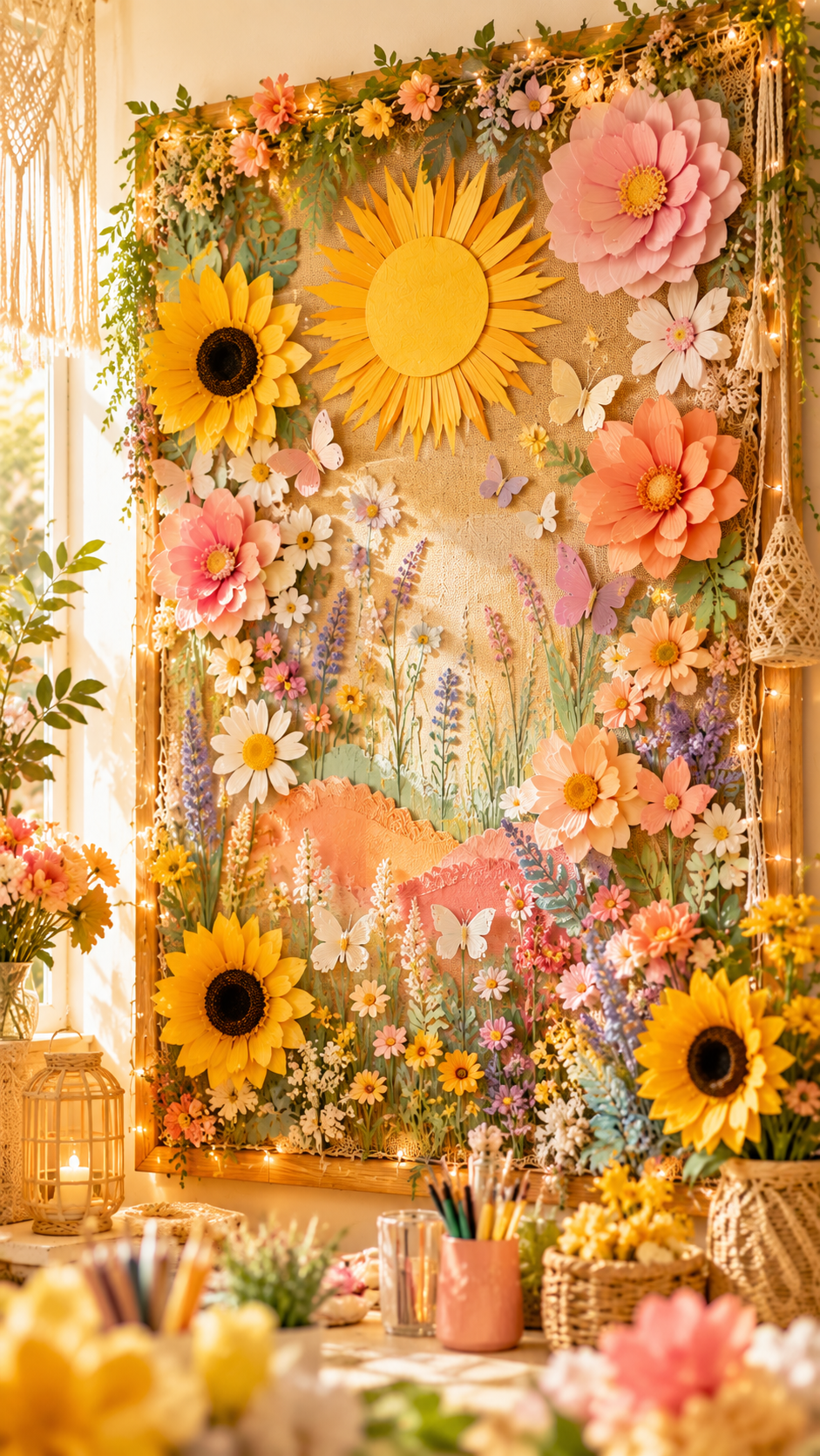 3 Floral Sunshine Summer Board Decoration Ideas