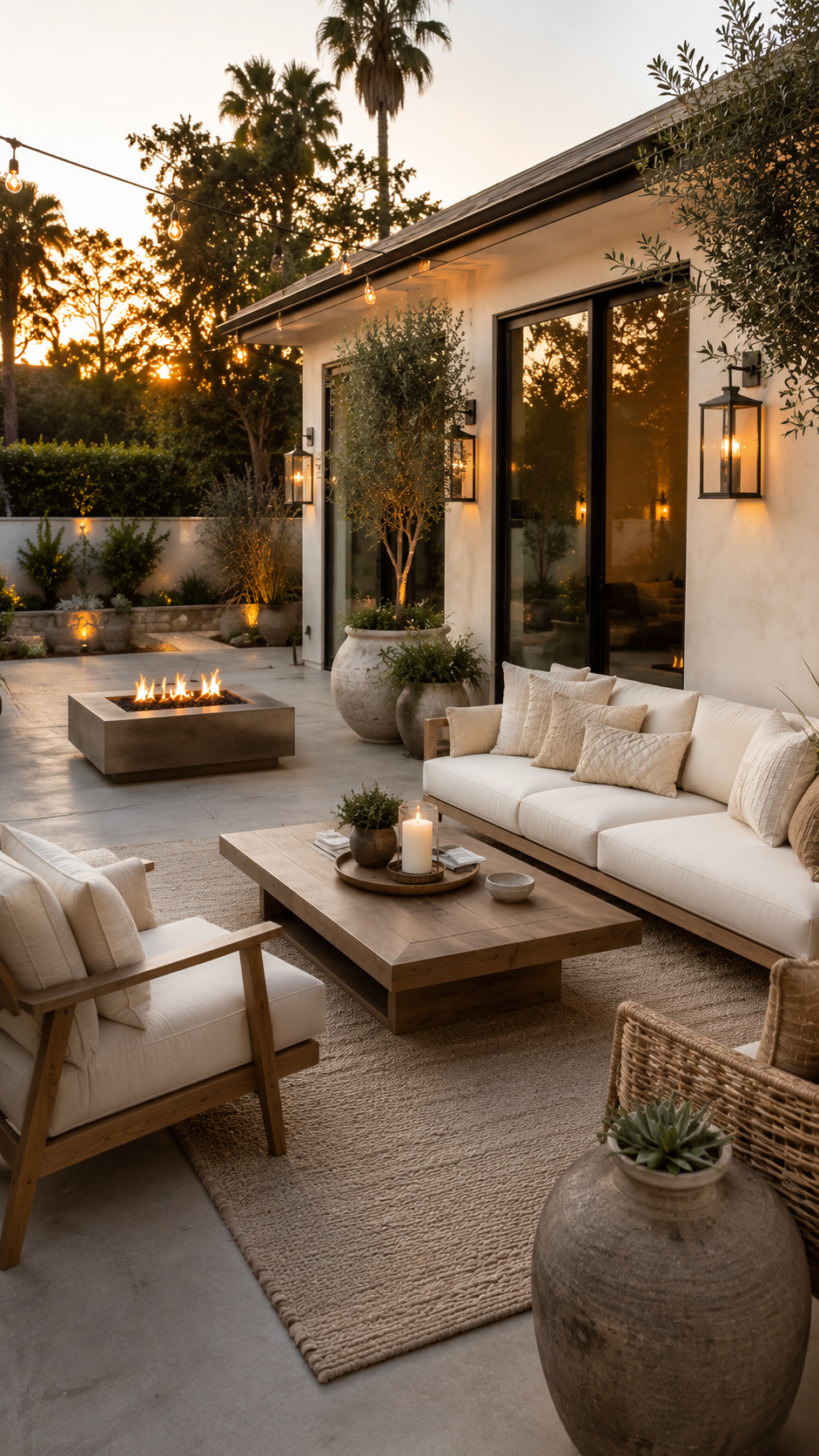 Best 1 Minimalist Simple Concrete Patio With Modern Lounge Furniture