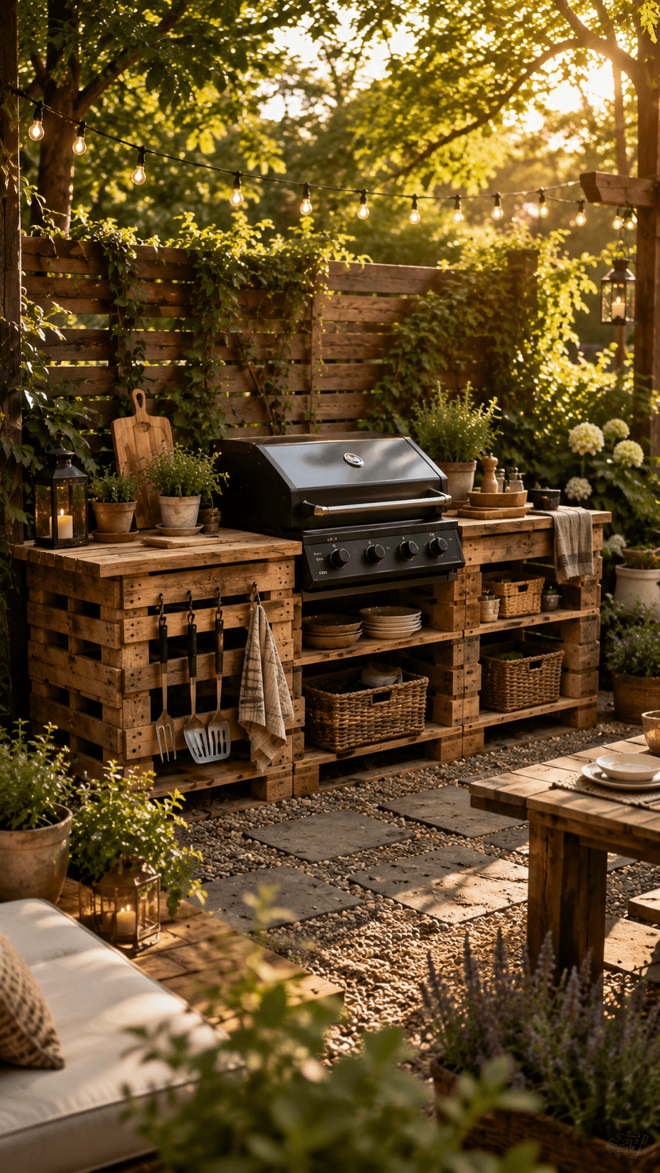 Best 1 Rustic Pallet DIY Grill Station Cheap Setup