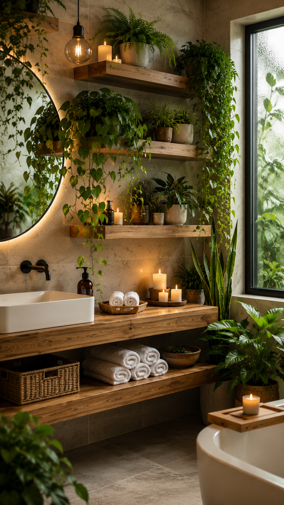 Best Bathroom Plant Decor Idea Number Two Style Floating Shelves With Greenery