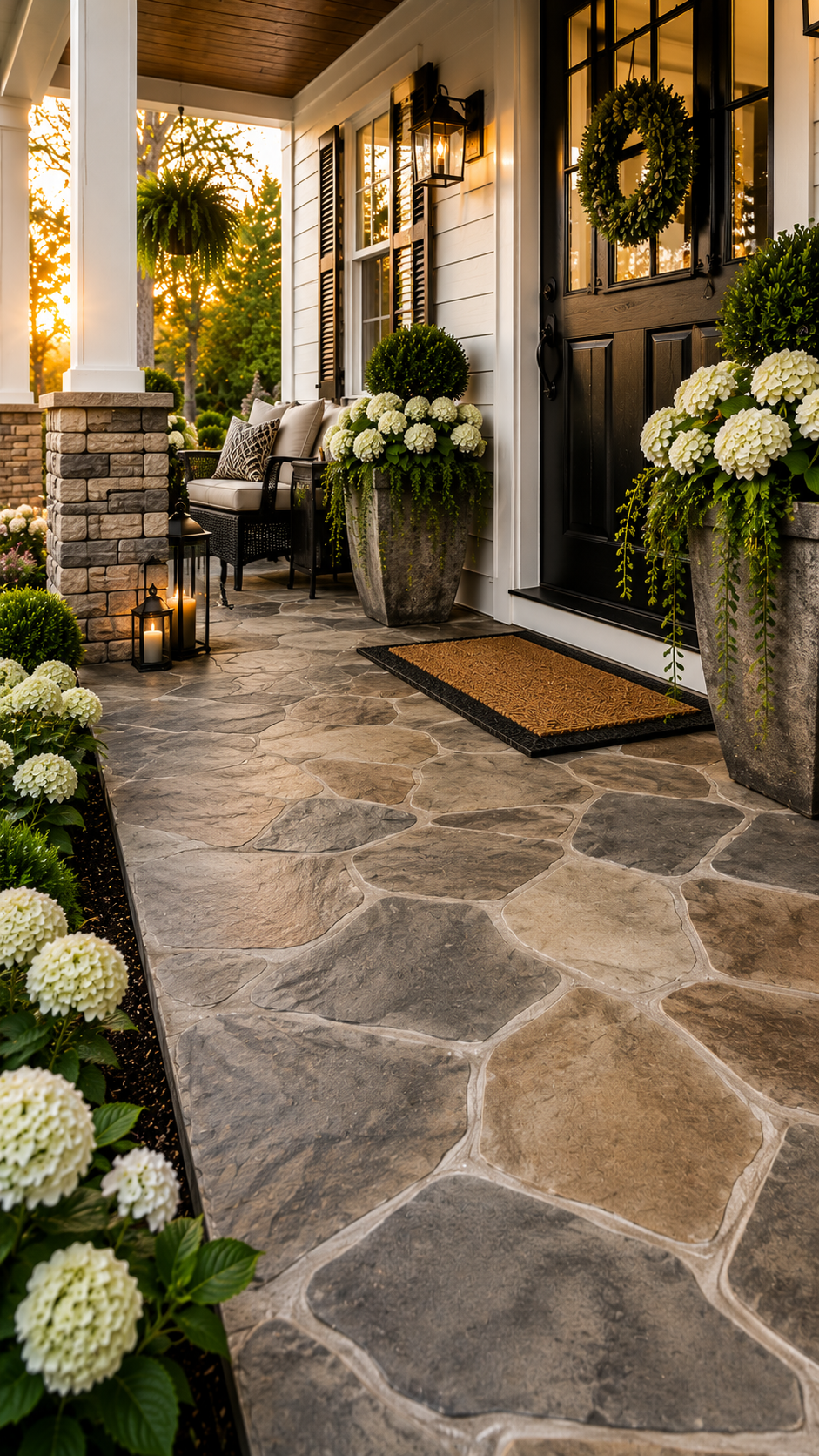 Best Idea 3 Faux Stone Painting Front Porch Concrete