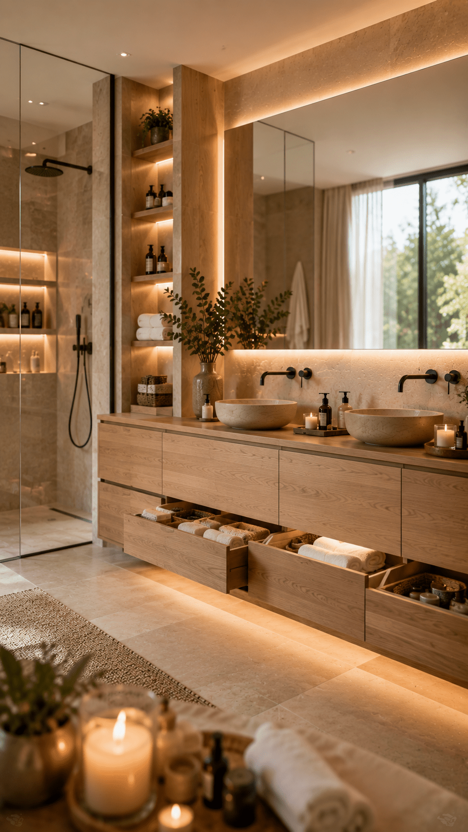 Hidden Storage Keeps Bathrooms Beautiful