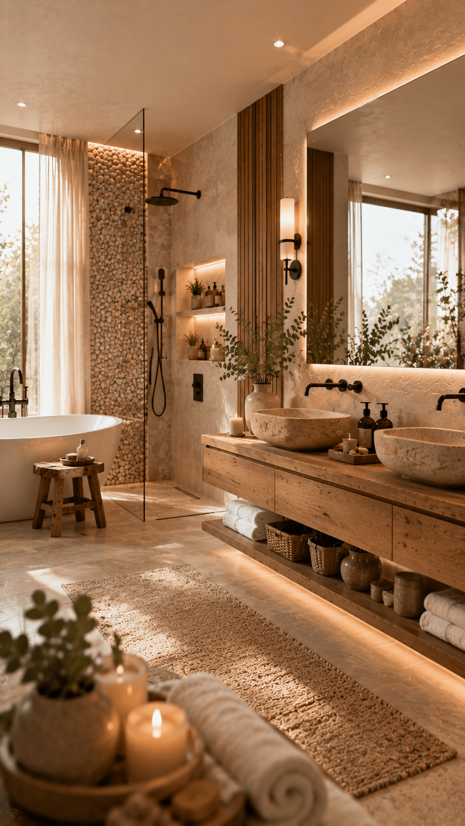 Natural Materials Make Bathrooms Feel Expensive