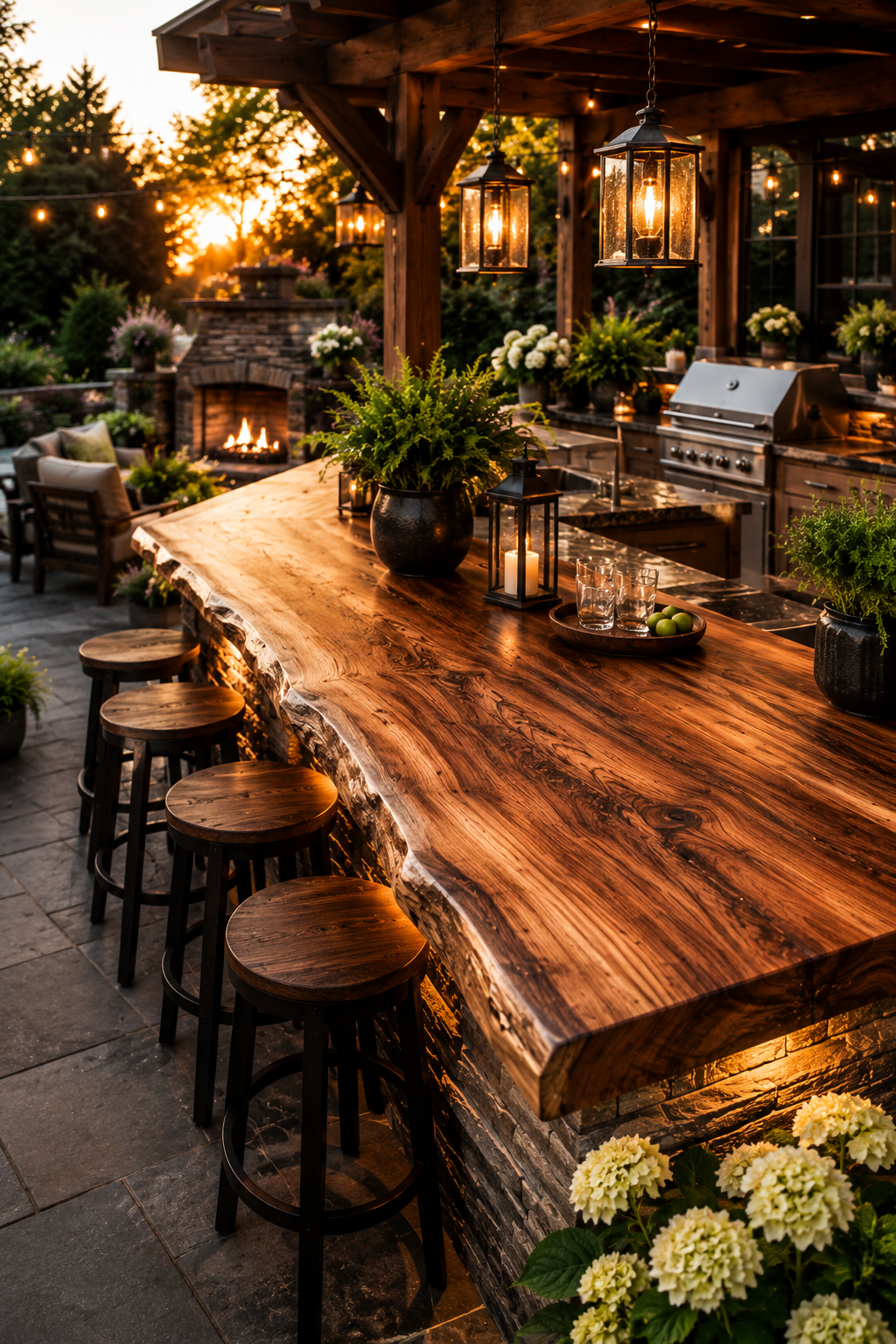 Top 1 Outdoor Bar Top Ideas Rustic Cedar Wood Elegance