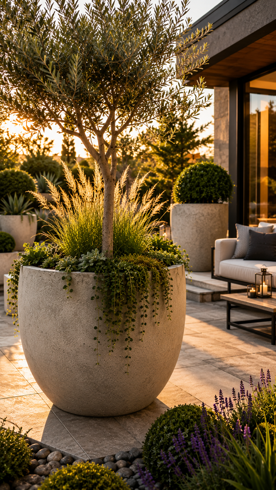1. Large Statement Concrete Planters That Transform Any Outdoor Space