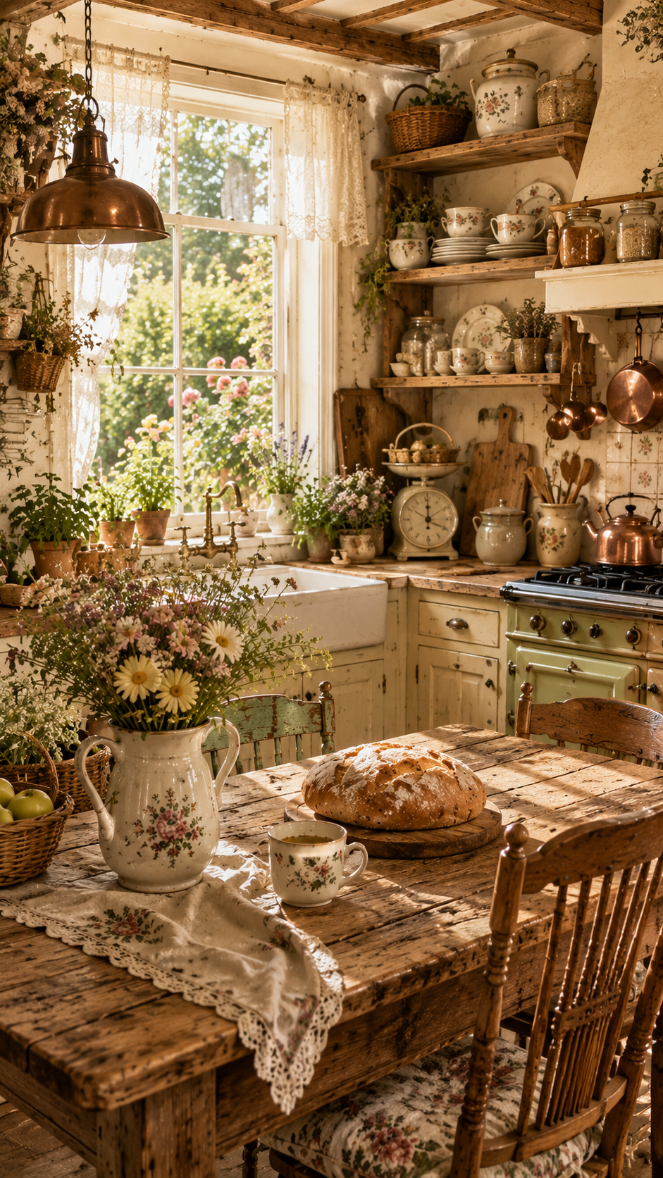 1. Rustic Farmhouse Cottage Core Kitchen Aesthetic