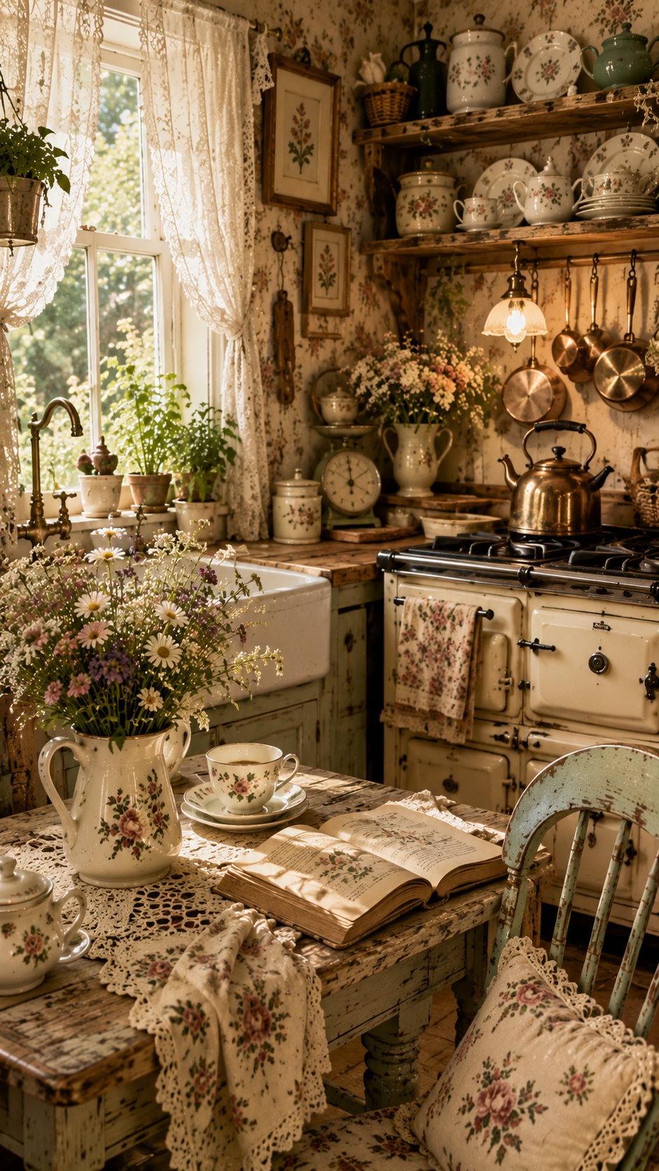 3. Vintage Cottage Core Kitchen Aesthetic