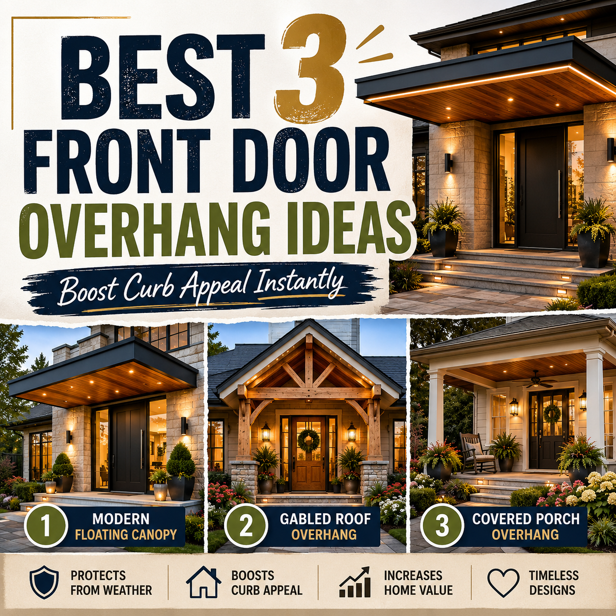 Best 3 Front Door Overhang Ideas That Instantly Boost Curb Appeal and Protect Your Entryway