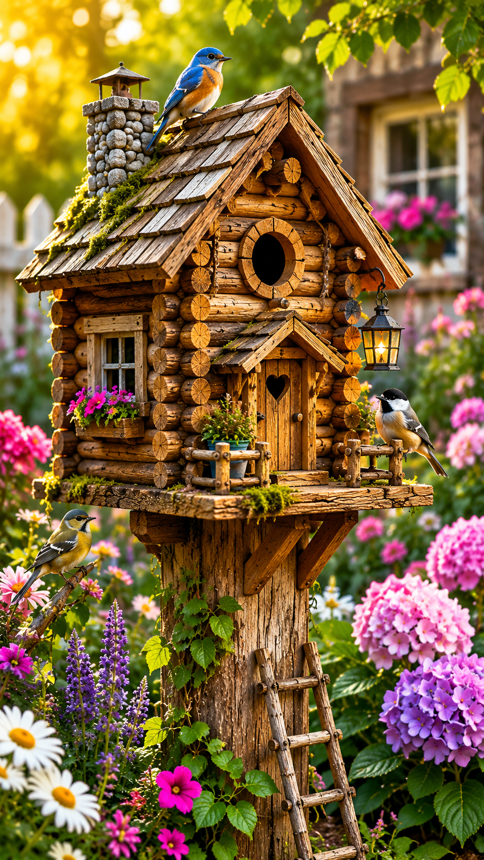 🥇 Best 1 Birdhouses Rustic Log Cabin Masterpiece