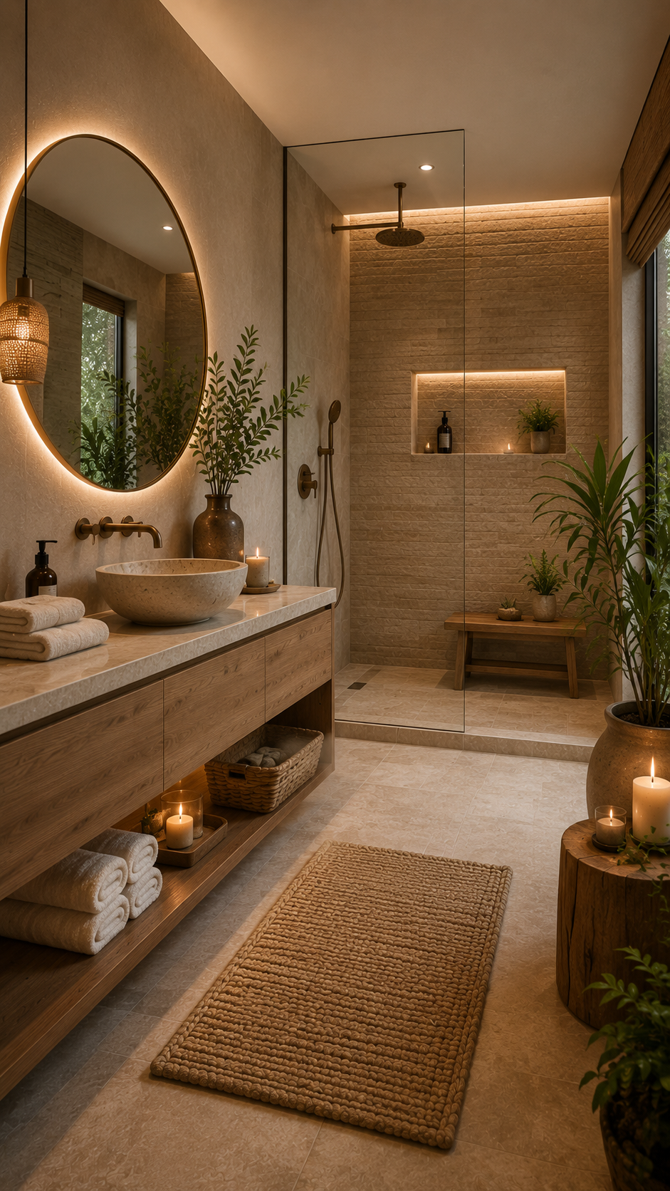 🥇 Best 1 Spa Inspired Earth Tone Bathroom Designs