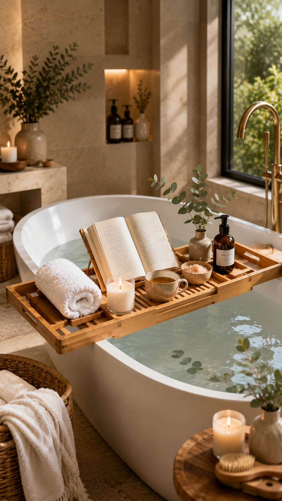 🥇 Best 1 Wooden Spa Style Bathtub Trays and Caddies