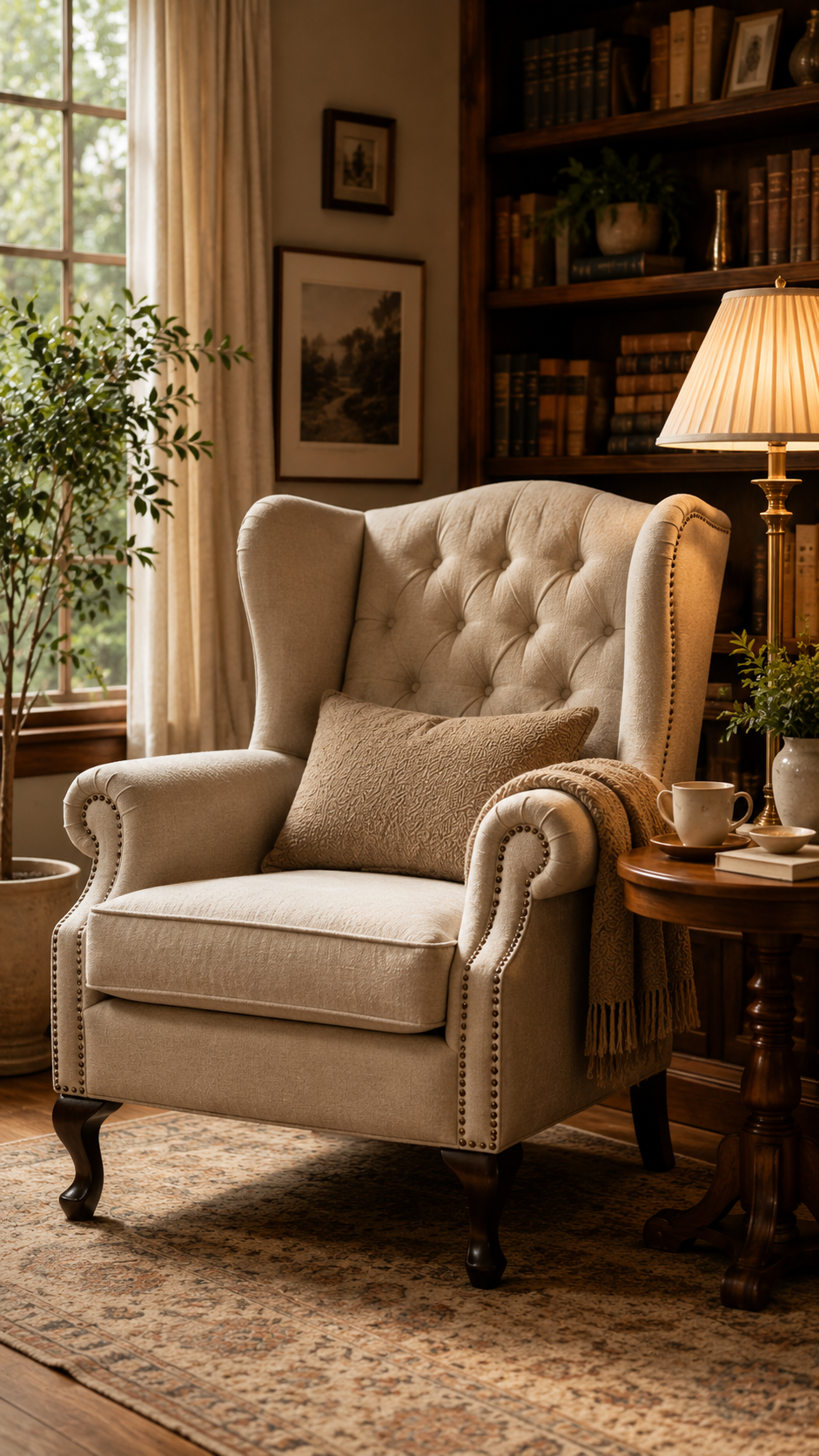 🥈 Best 2 Classic Wingback Cozy Reading Chairs