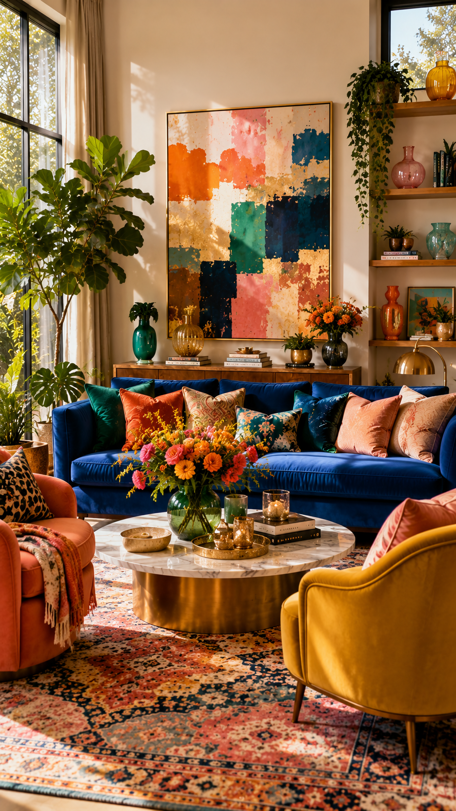 🥈 Best 2 Colorful Living Room Ideas With Vibrant Furniture and Decor