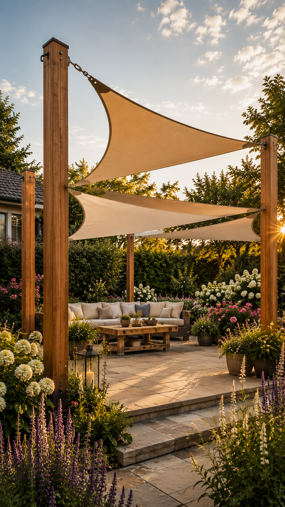 🥈 Best 2 DIY Shade Sail Posts Made from Pressure-Treated Wood