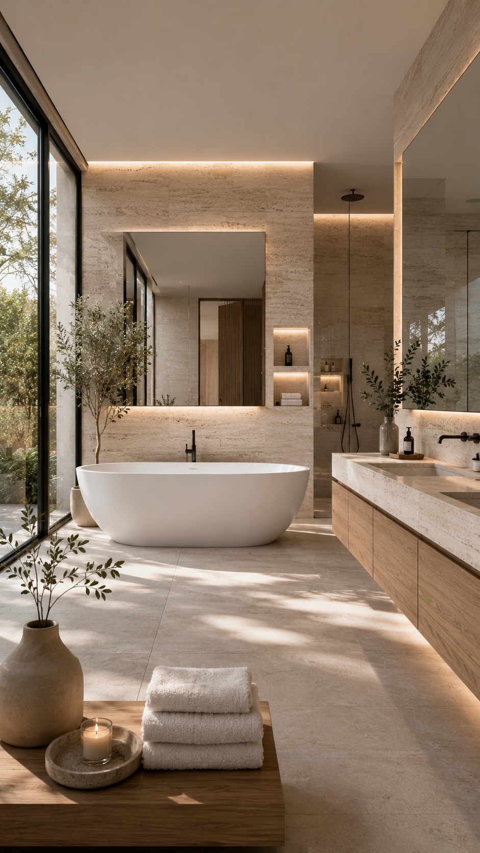 🥈 Best 2 Modern Minimalist Bathroom Aesthetic Ideas