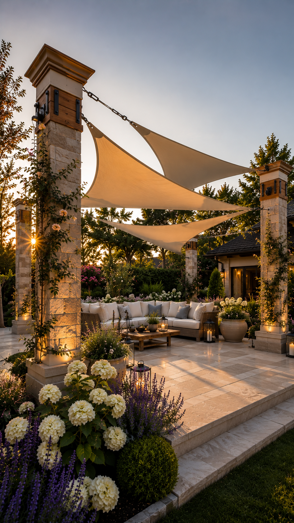 🥉 Best 3 DIY Shade Sail Posts with Decorative Architectural Designs