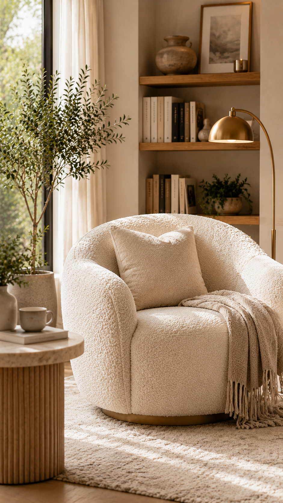 🥉 Best 3 Modern Boucle Accent Cozy Reading Chairs