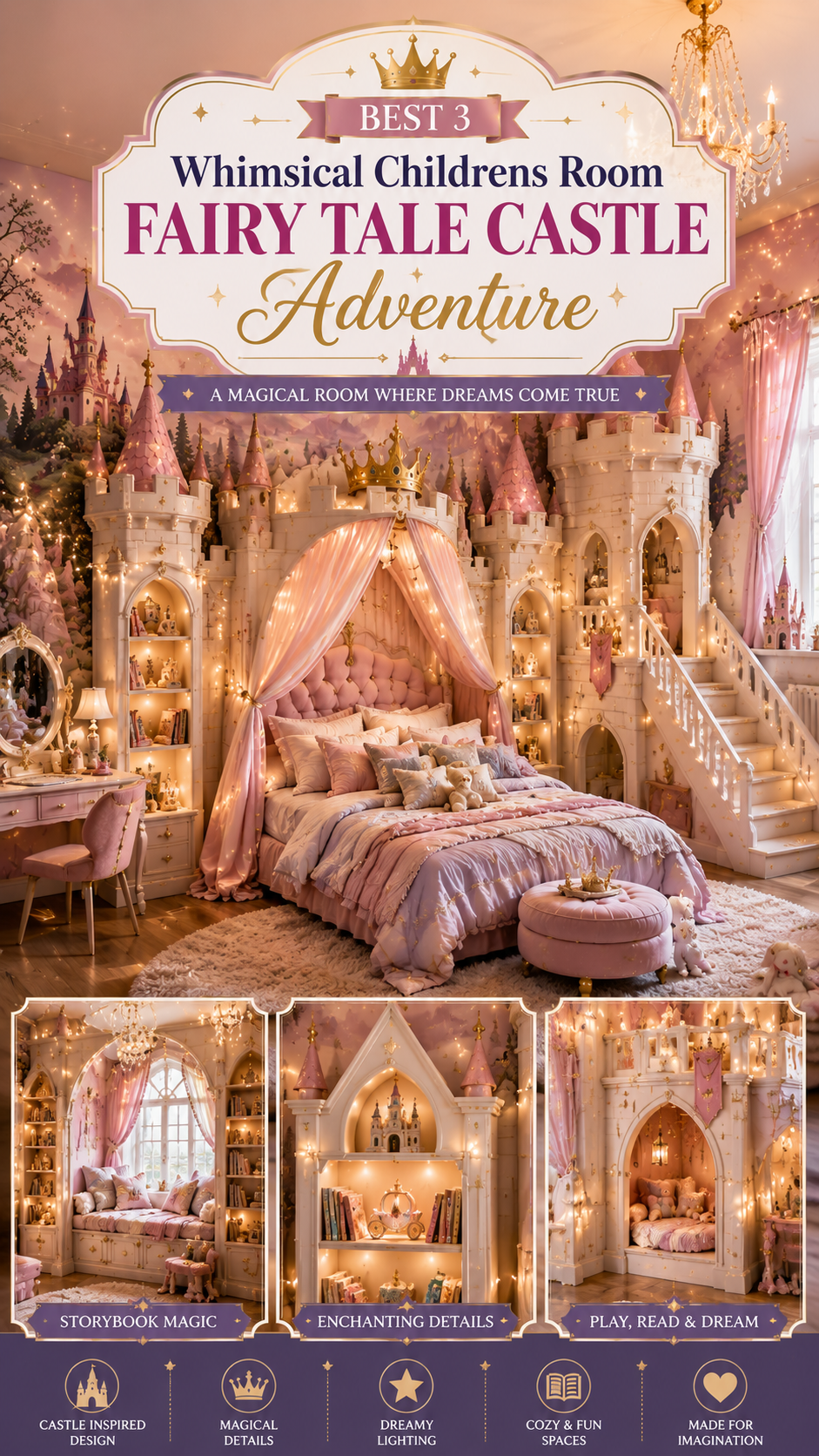 🥉 Best 3 Whimsical Childrens Room Fairy Tale Castle Adventure