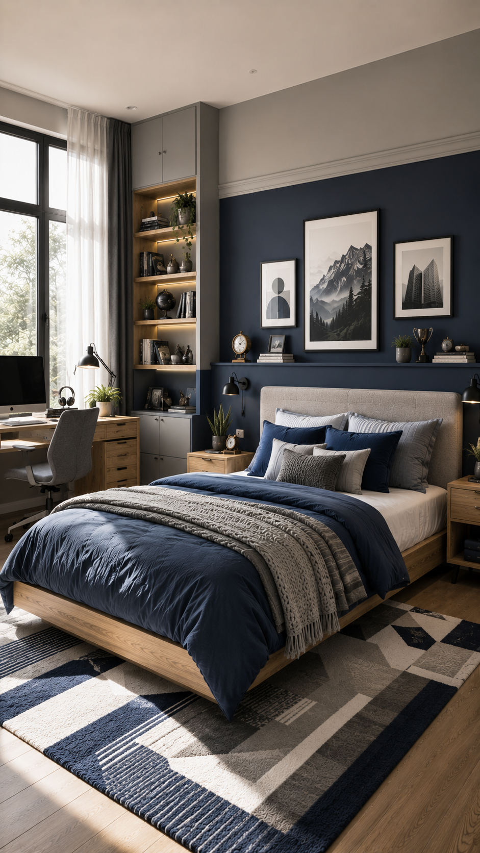 🥈 Best 2 Boys' Bedroom Paint Ideas with Modern Blue and Gray Combinations