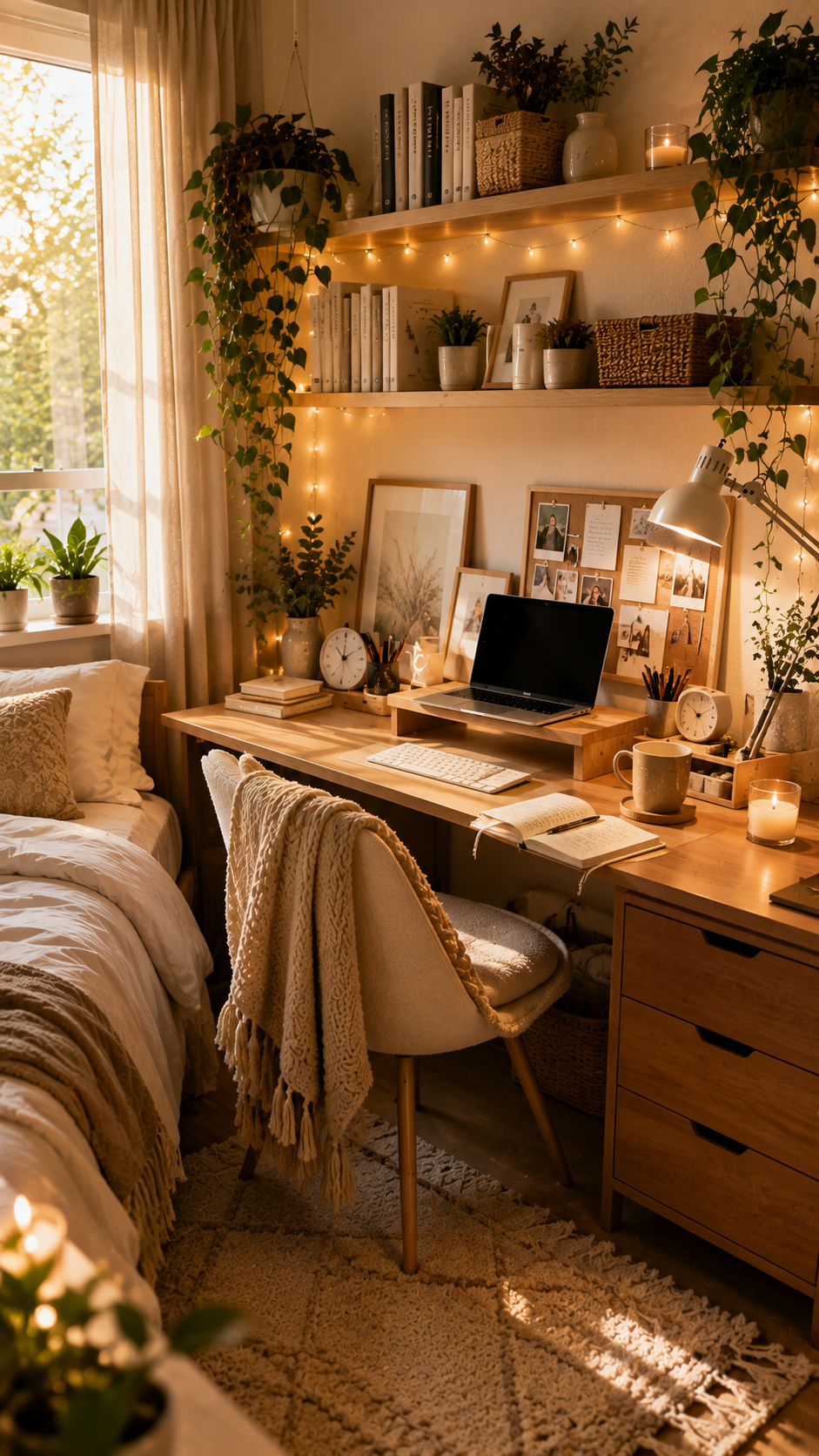 🥈 Best 2 Cozy Layered Dorm Desk