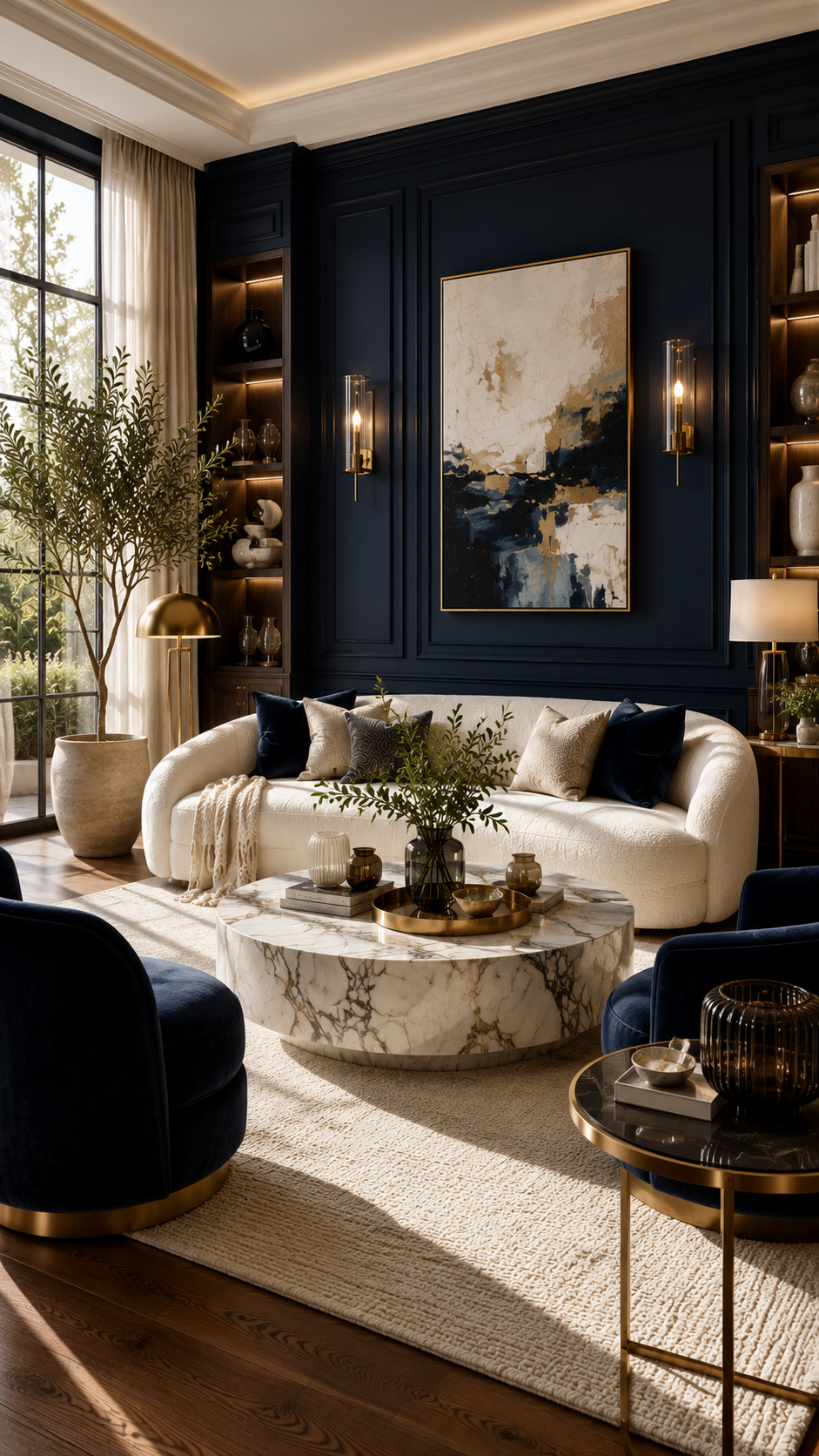 🥈 Best 2 Luxurious Navy Blue Rooms with Boutique Hotel Style
