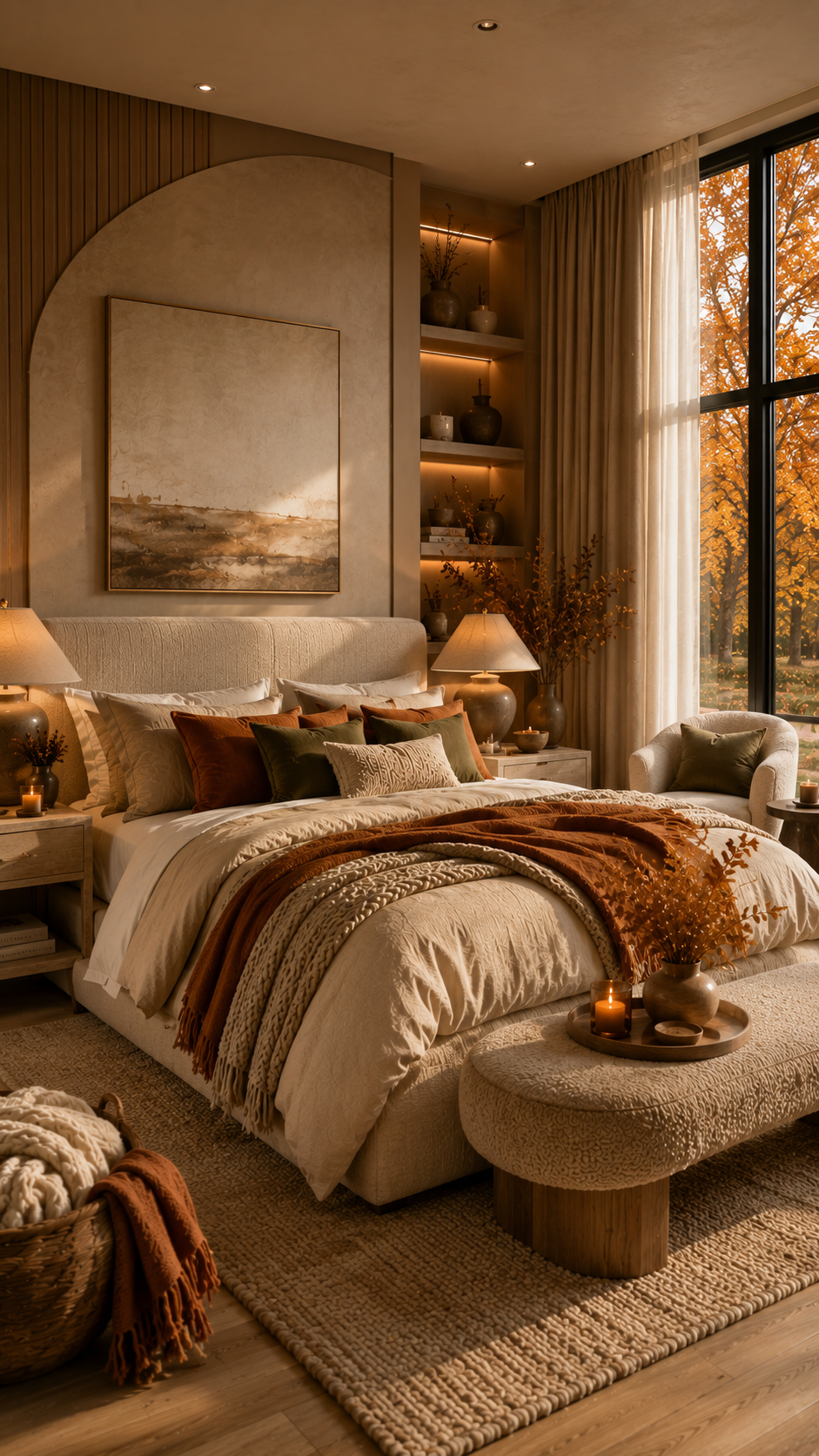 🥉 3. Organic Modern Boutique Hotel Fall Bedroom