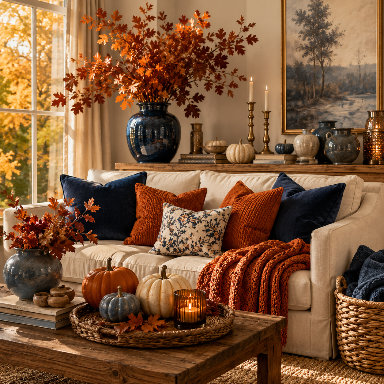 Best 3 Blue and Orange Fall Decor Ideas That Make Autumn Look Surprisingly Luxurious