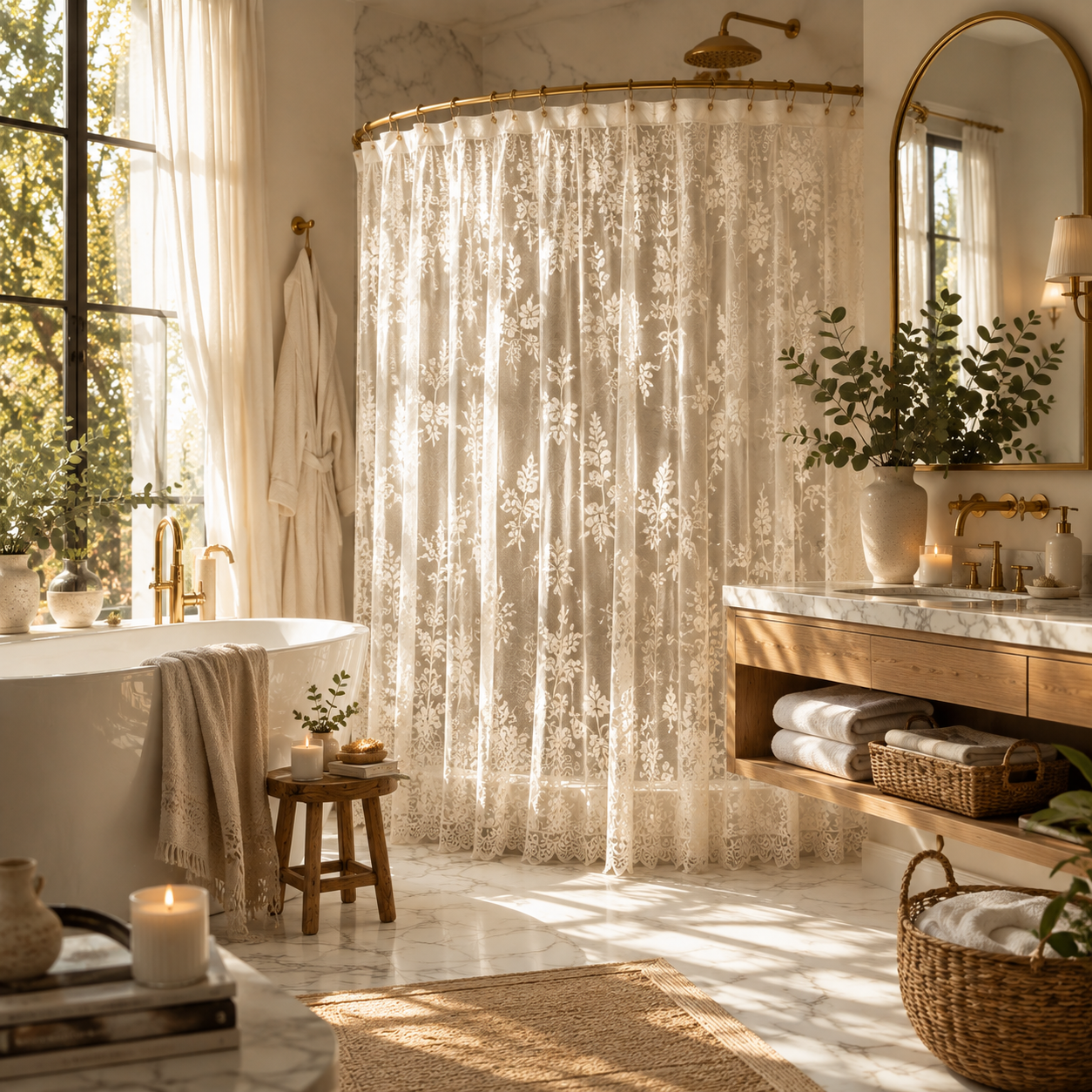 Best 3 Lace Shower Curtains That Instantly Make Every Bathroom Feel Luxurious Best 3 Lace Shower Curtains That Instantly Make Every Bathroom Feel Luxurious
