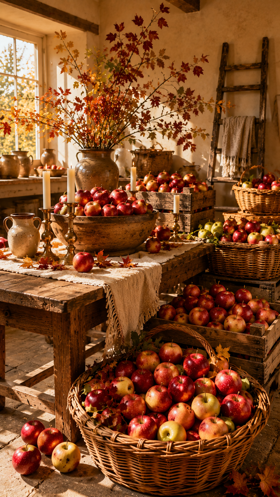 🥇 Best 1 Abundant Apple Harvest Display for a Warm Rustic Home