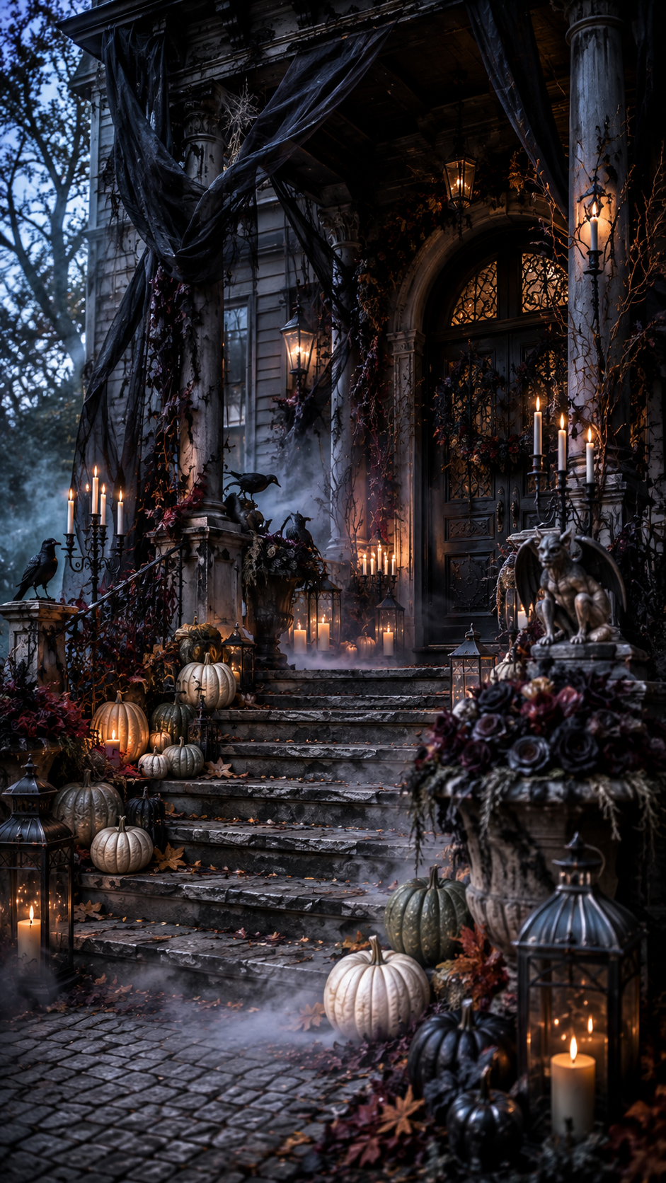 🥈 Best 2 Haunted Vintage Gothic Halloween Porch Ideas