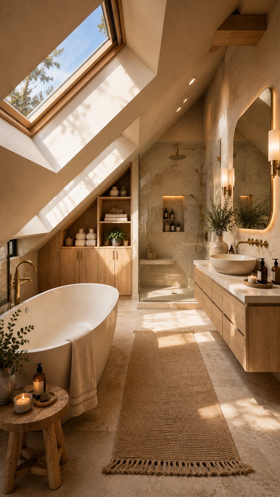 🥈 Best 2 Upstairs Bathrooms with Sloped Ceilings and Clever Attic Design