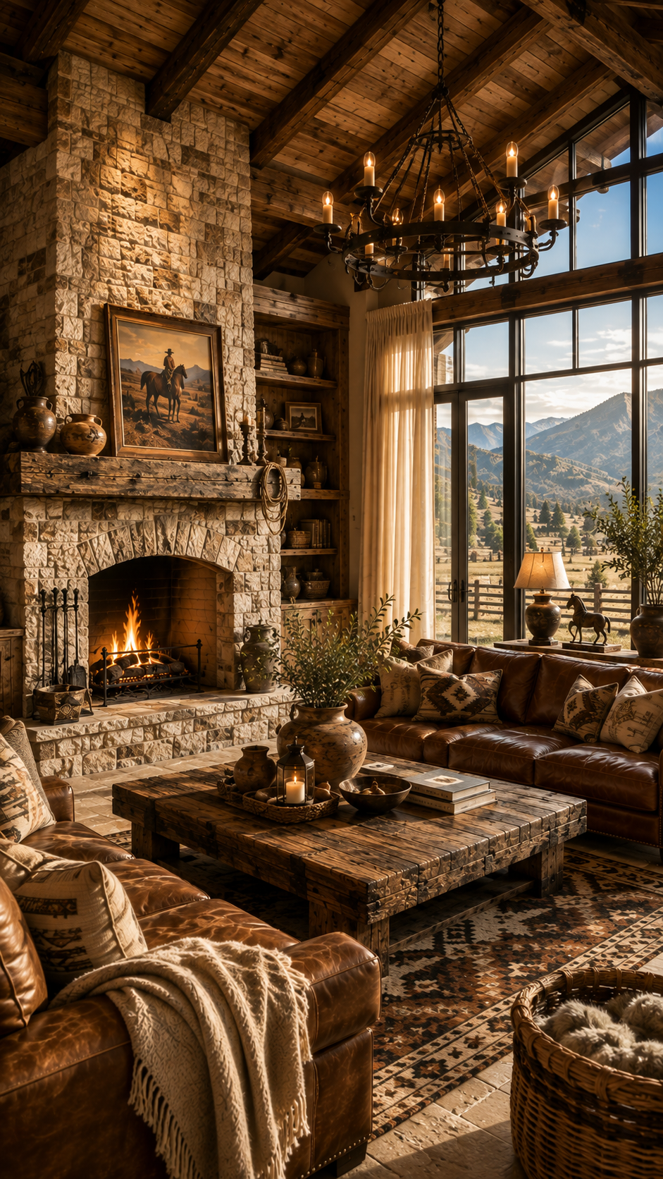 🥉 Best 3 Cozy Rustic Western Living Room