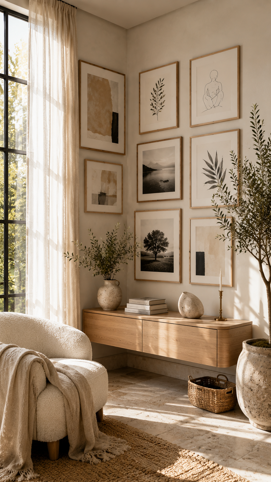 🥉 Best 3 Minimalist Corner Wall Gallery Ideas with Clean Scandinavian Style