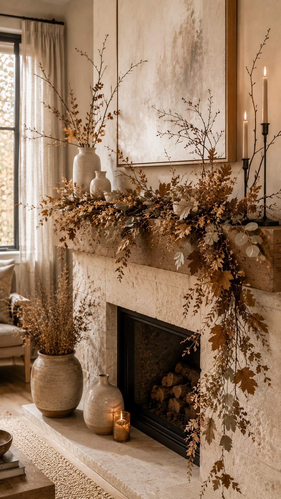 🥉 Best 3 Minimalist Fall Garland With Dried Leaves and Natural Neutrals