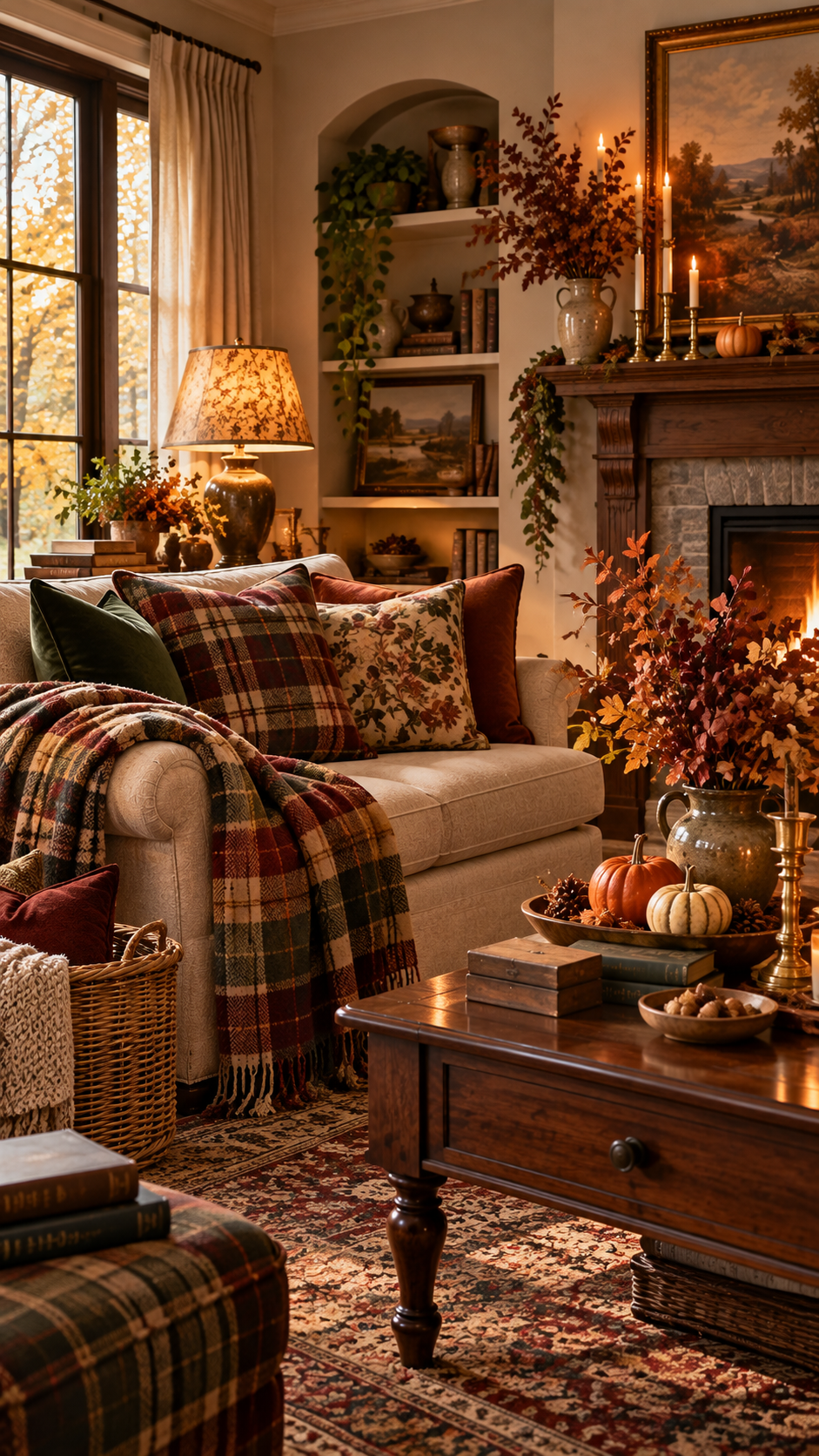 Top 1 90s Fall Decor With Warm Wood Plaid and Harvest Colors