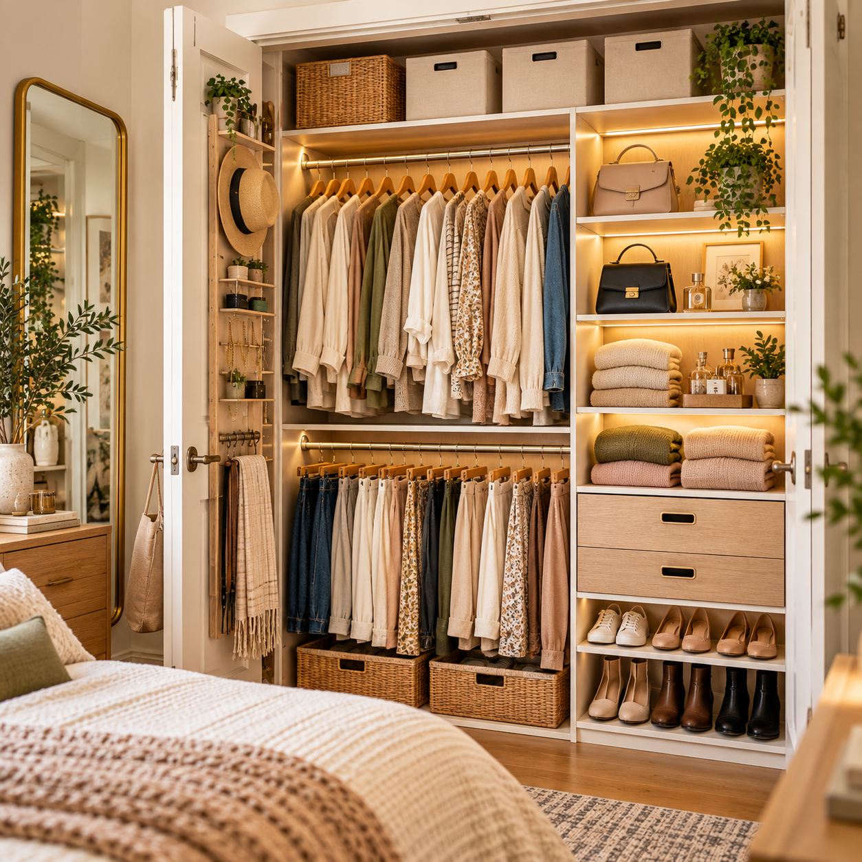 Top 3 Small Closet Inspo Ideas That Make a Beautiful Organized Bedroom Feel Twice as Big