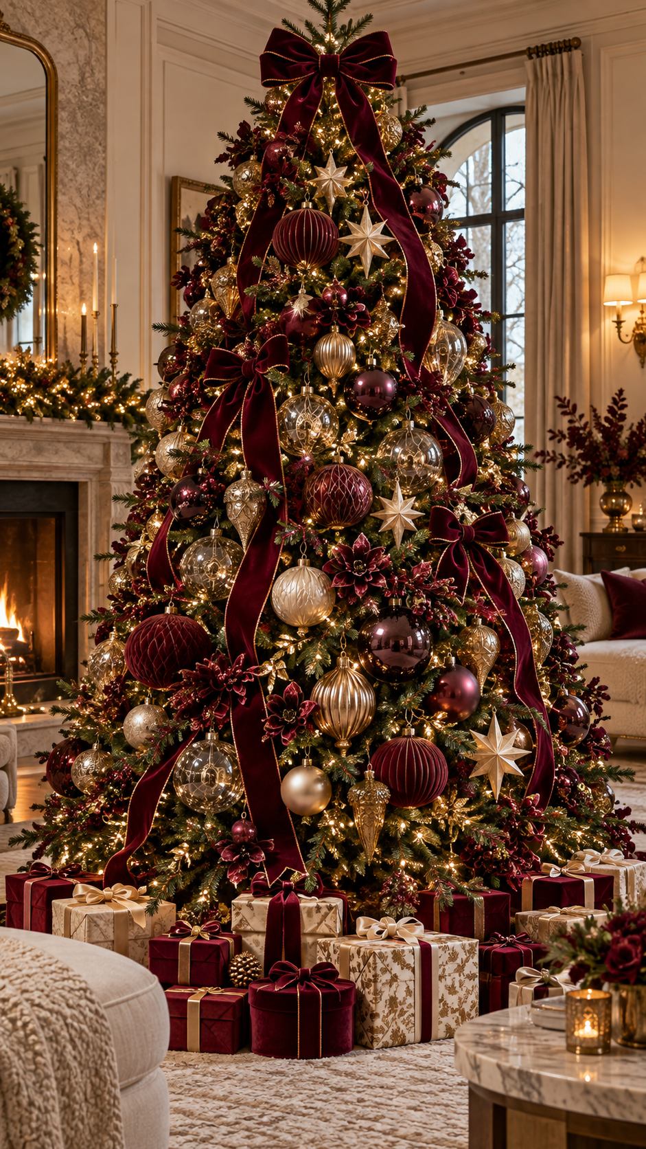 🥇 Best 1 Burgundy Velvet Gallery Christmas Tree Ideas 2026