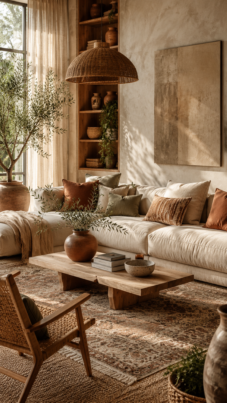 🥇 Best 1 Earthy Layered Boho Living Room Ideas With Natural Textures