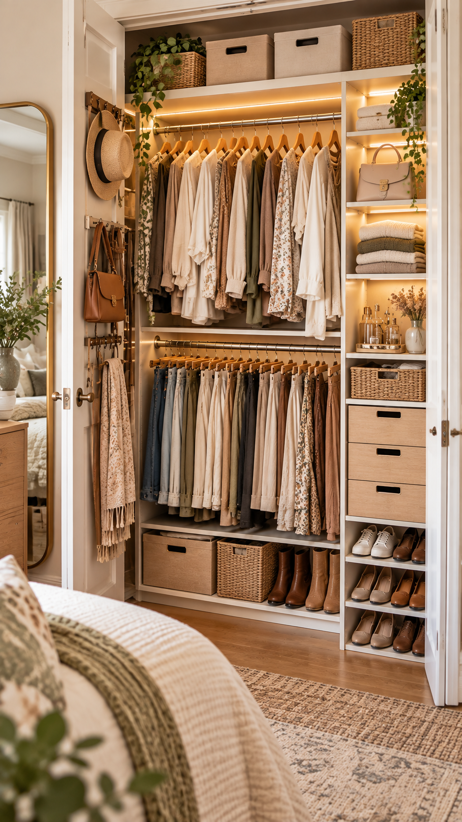 🥇 Best 1 Small Closet Inspo Ideas With Layered Vertical Storage