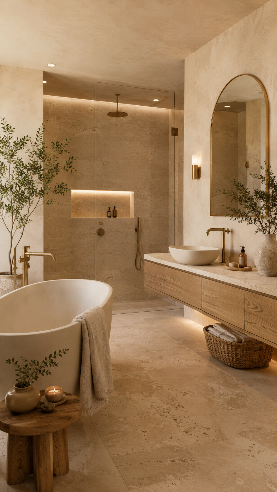 🥇 Best 1 Warm Organic Spa Cozy Bathroom Ideas
