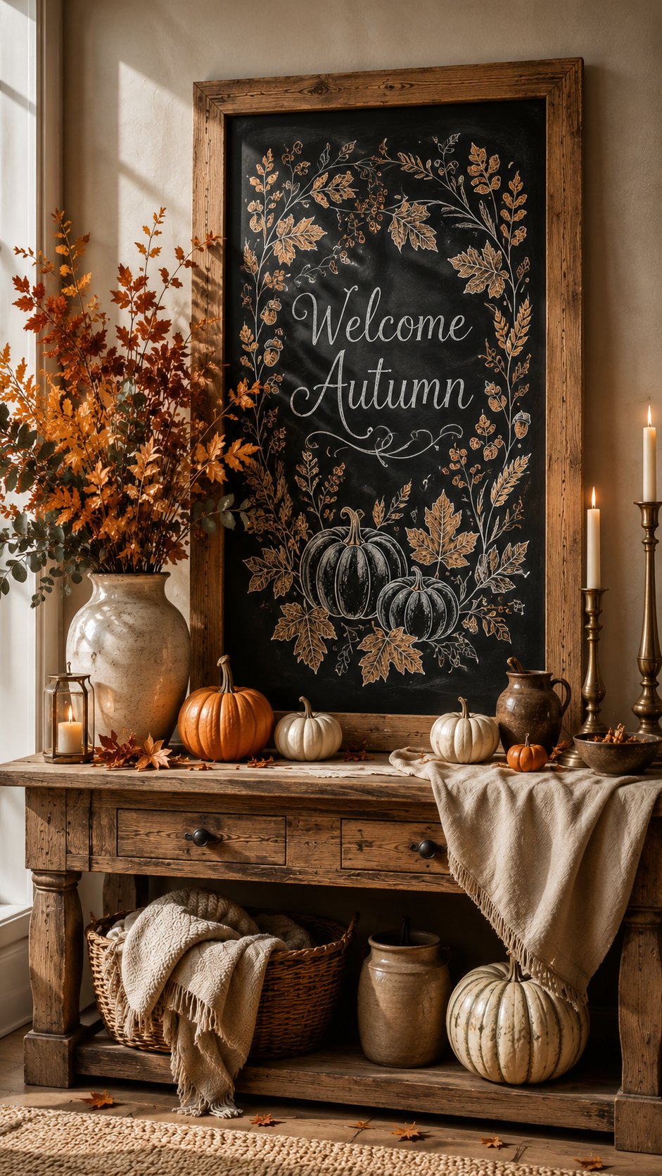 🥇 Top 1 Botanical Autumn Welcome Fall Chalkboard Ideas