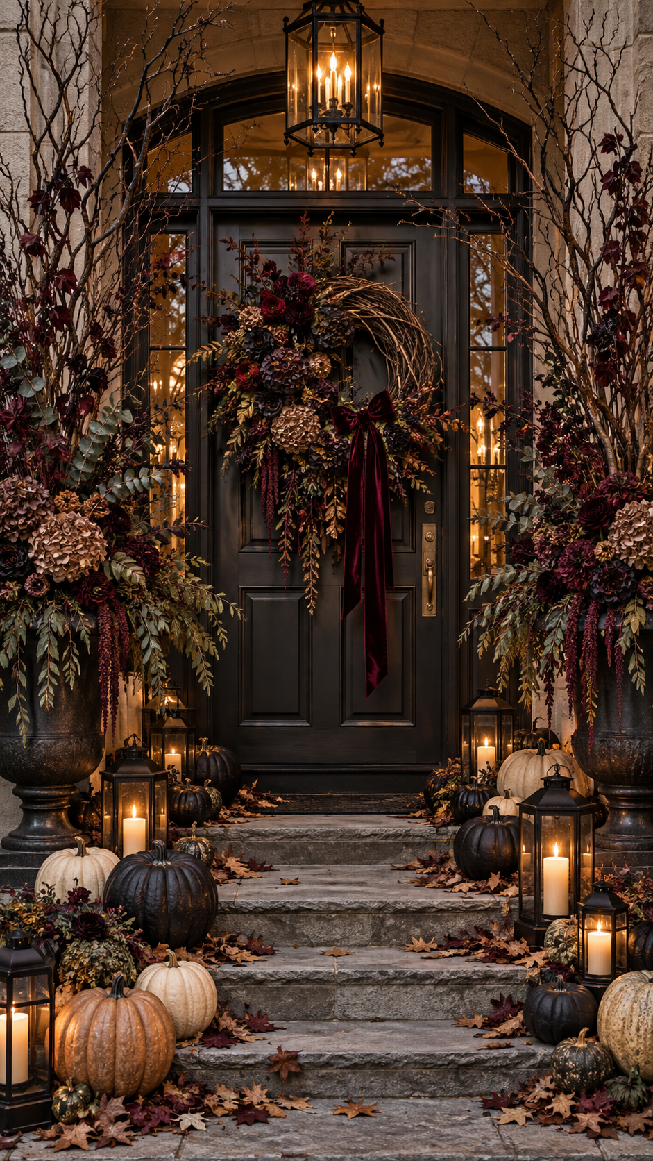 🥇 Top 1 Dramatic Dark Botanical Halloween Door Decorations