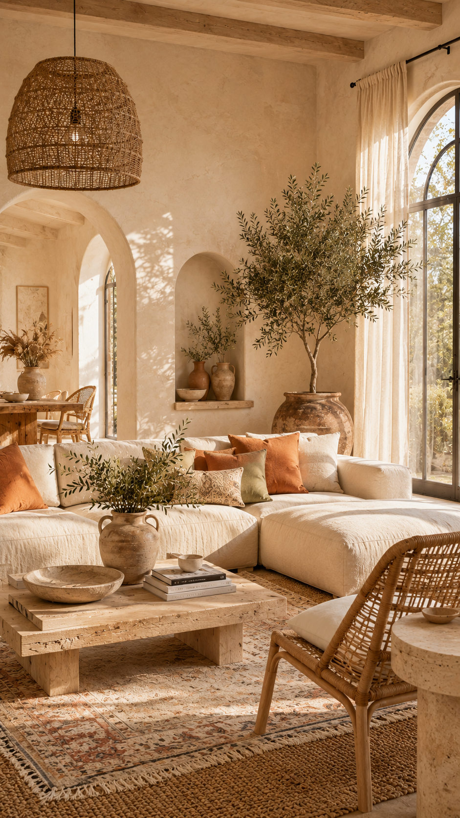 🥈 Best 2 Mediterranean Boho Living Room Ideas for an Airy Retreat