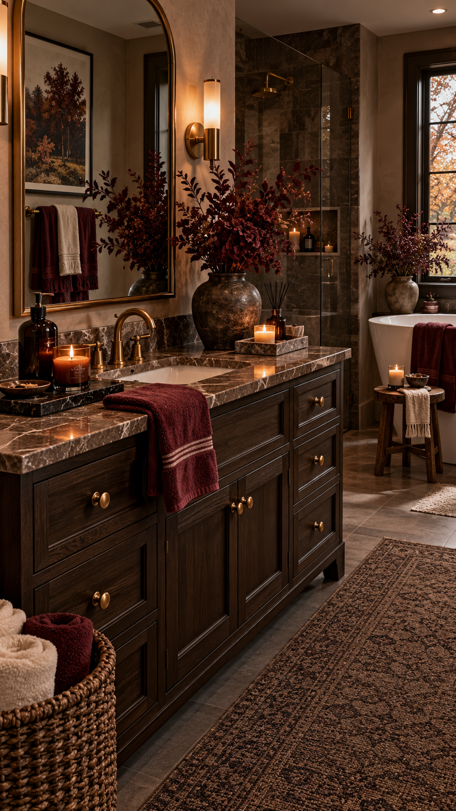 🥈 Top 2 Fall Bathroom Decor With Moody Autumn Luxury