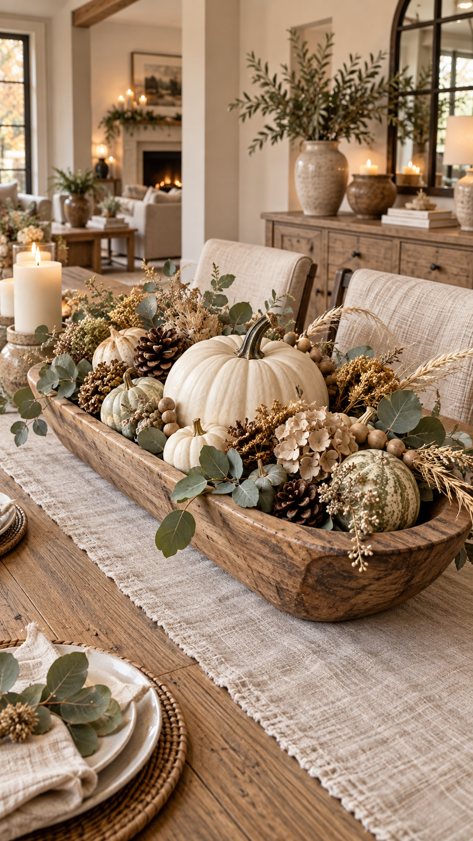 🥈 Top 2 Fall Dough Bowl Ideas With Soft Neutral Organic Decor
